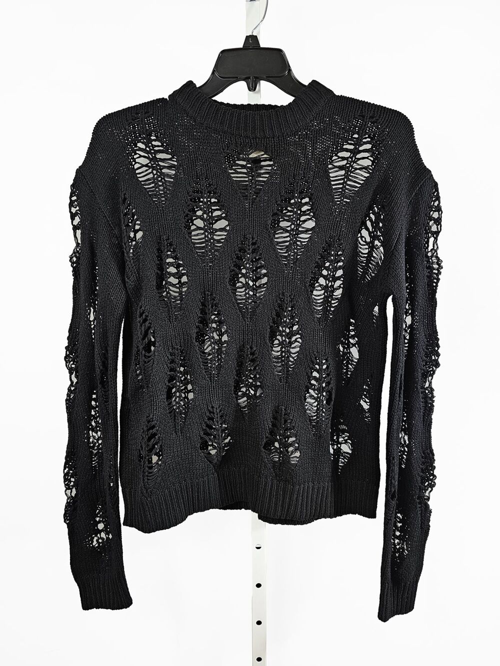ORTTU M/L Kai Black Open Knit Cut Out Sweater